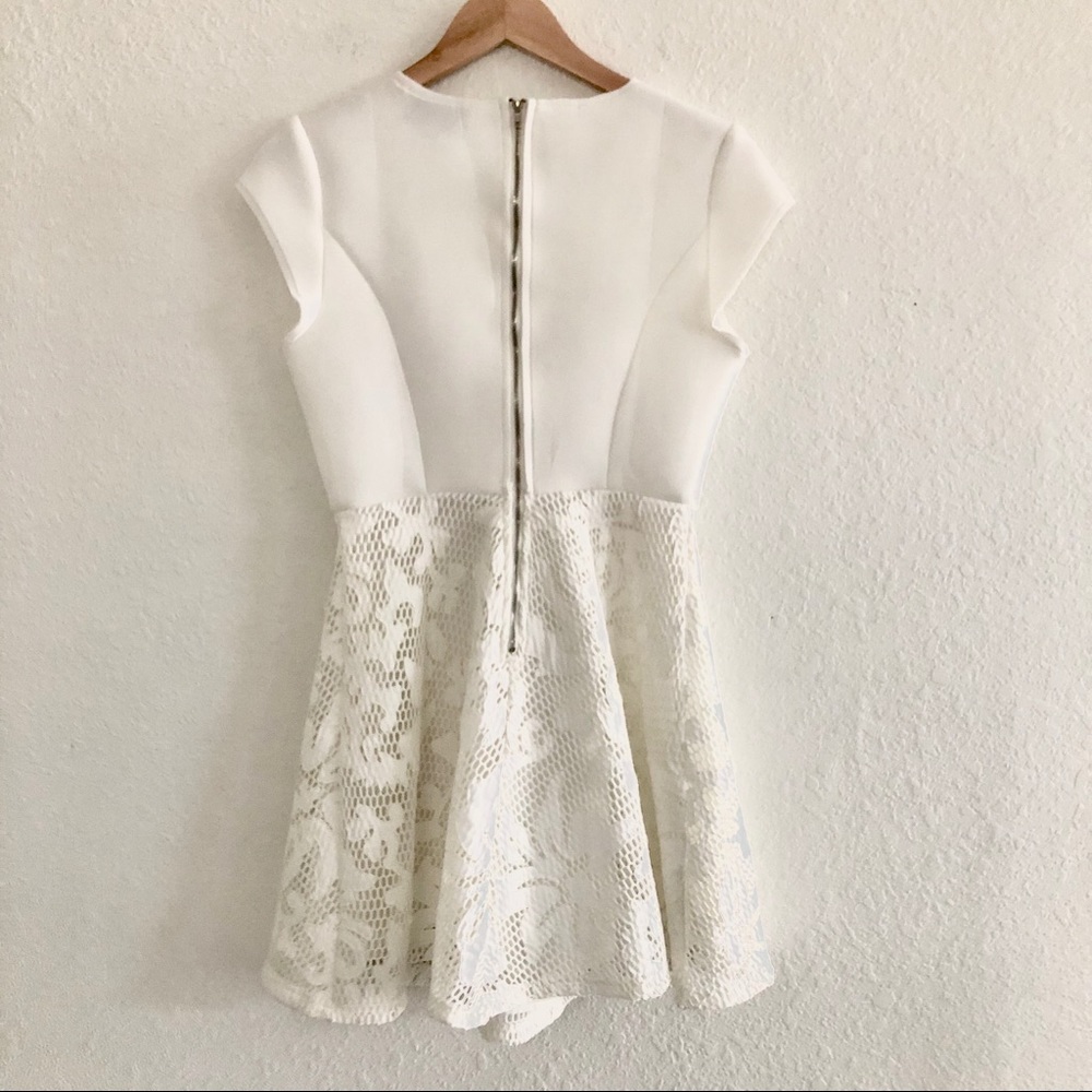 Anthropology J.O.A White Cap Sleeve Lace Dress SzS - Picture 2 of 6